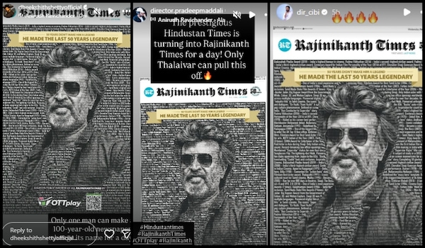 Celebs share Rajinikanth Times on social media