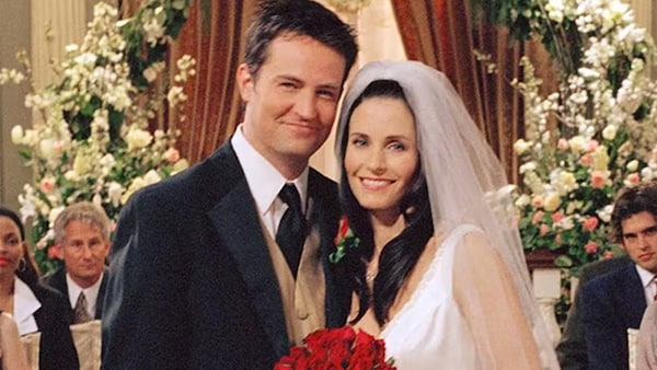 Chandler and Monica at their wedding