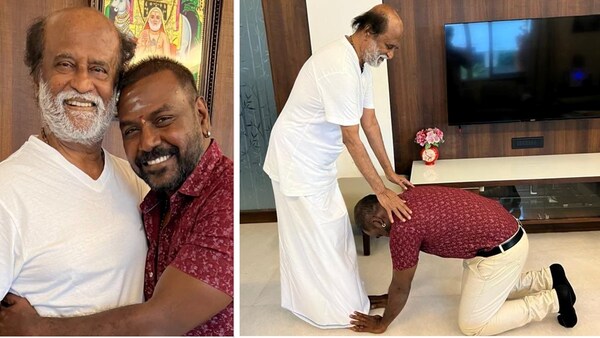 Lawrence seeks blessings from Rajinikanth; posts pictures with the Superstar before joining Chandramukhi 2