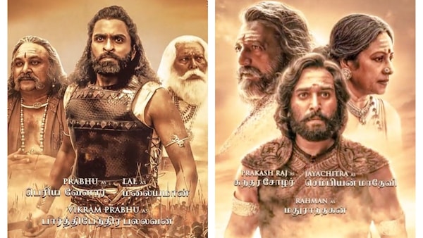 Character posters from Ponniyin Selvan