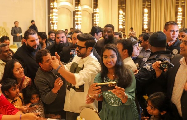 Ram Charan with his fans