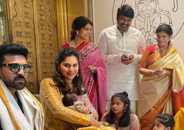 Ram Charan-Upasana celebrate Ganesh Chaturthi with their newborn baby, pictures go viral