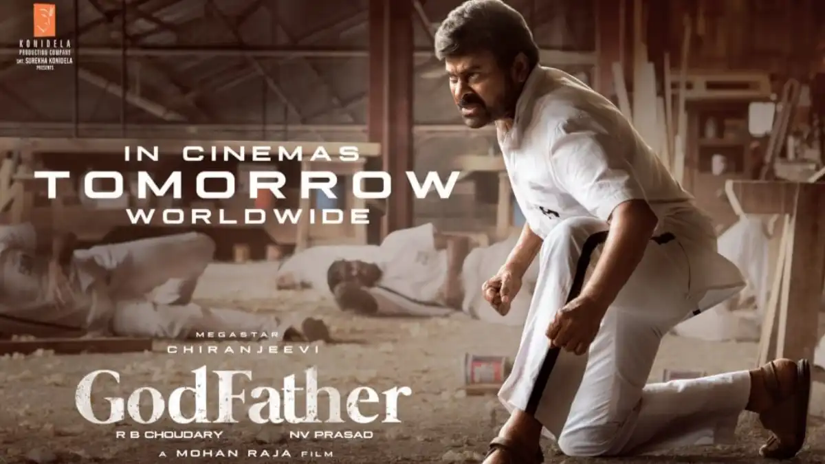 Chiranjeevi's upcoming political action thriller, Godfather, also starring Salman Khan and Nayanthara, is all set to hit screens tomorrow as a Vijayadasami special. The film, which is a remake of the Malayalam hit Lucifer that had Mohanlal in the titular character, is directed by Mohan Raja. The sta
