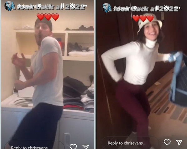 Screen grabs from the video that Chris Evans uploaded on his Instagram page