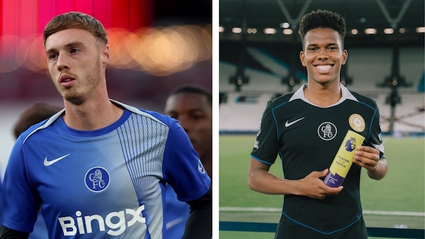 Cole Palmer (left) and Estevao (right). Photos via Premier League