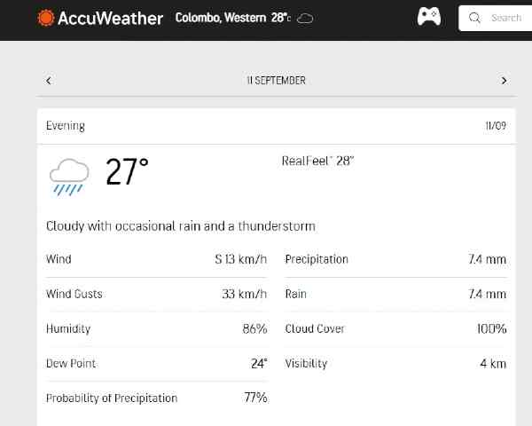 Colombo weather