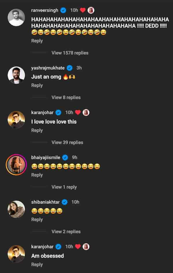 Comments on Deepika Padukone's Instagram reel