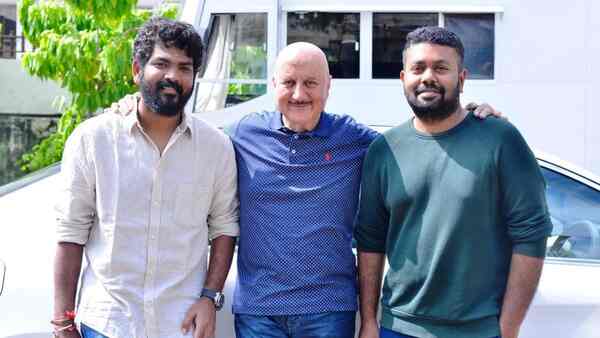 Producer Vignesh Shivan, Anupam Kher and Ashwin