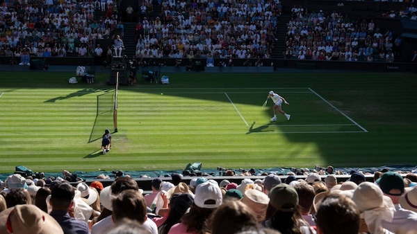 Courting Wimbledon's Centre Court. Image via Facebook/@wimbledon