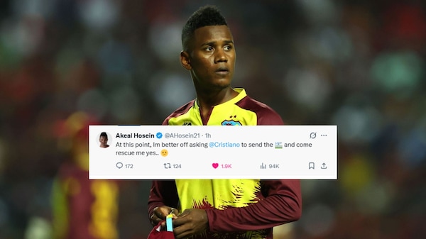 'Cristiano, help!', Akeal Hosein’s plea to Ronaldo as Windies remain stranded in Kolkata