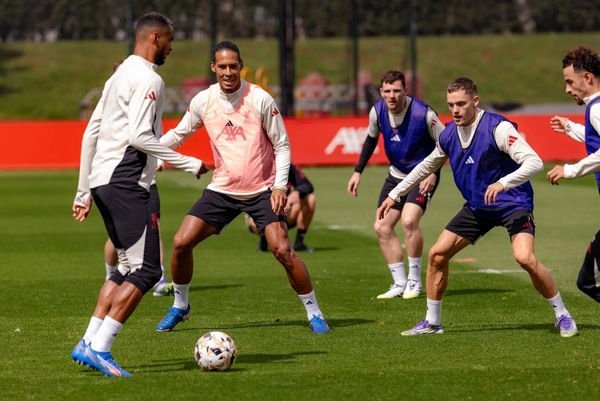 Liverpool FC players during training. Image | Liverpool FC