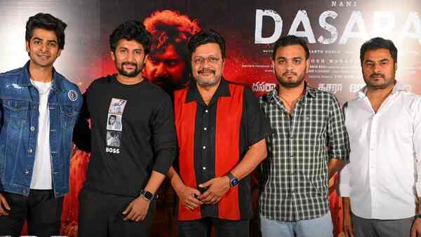 Dasara: Nani, Dheekshith Shetty,  director Srikanth Odela and team celebrate the 100 day run of action drama