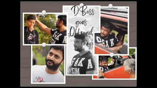 Watch: Challenging Star Darshan takes time off Kaatera, goes offroad with his gang