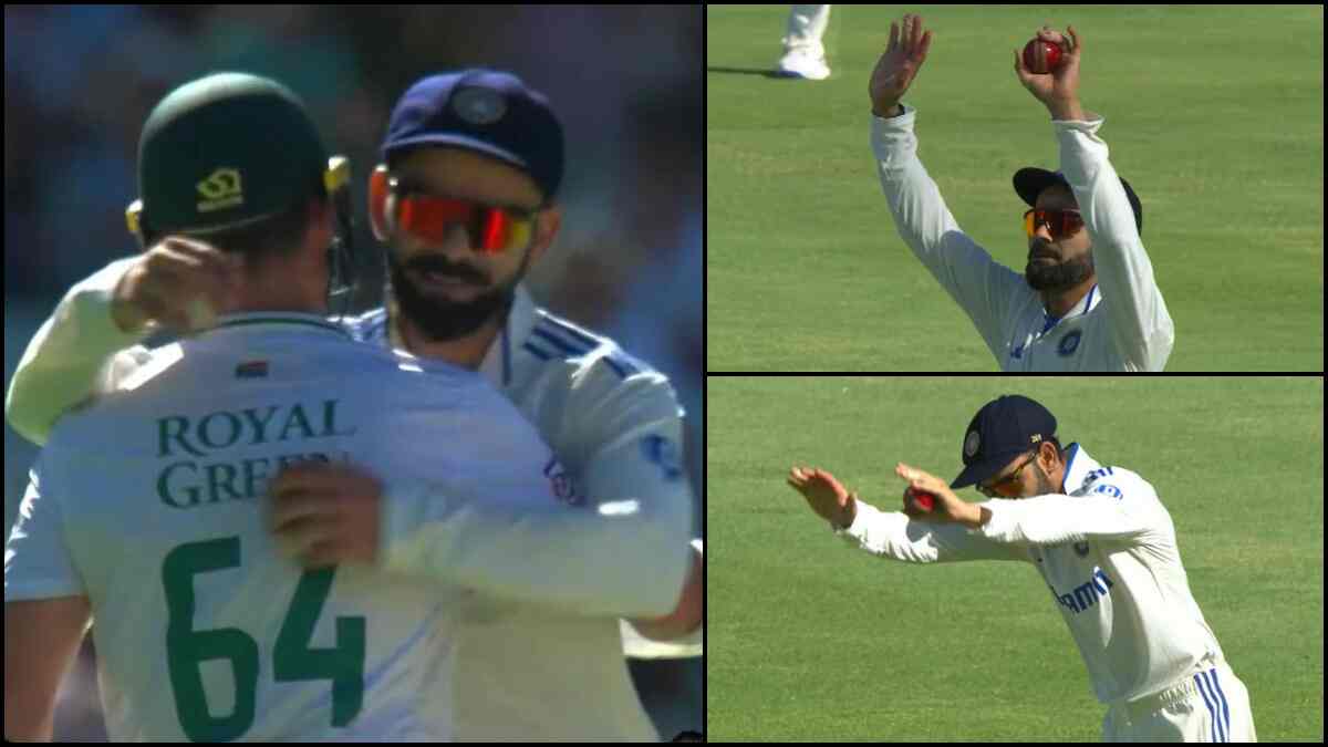 IND vs SA - Dean Elgar departs for 12 on final international Test game, gets a hug from Virat Kohli