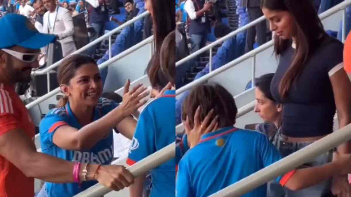 Deepika Padukone, Ranveer Singh cutely greet AbRam at World Cup Final; melts hearts of netizens