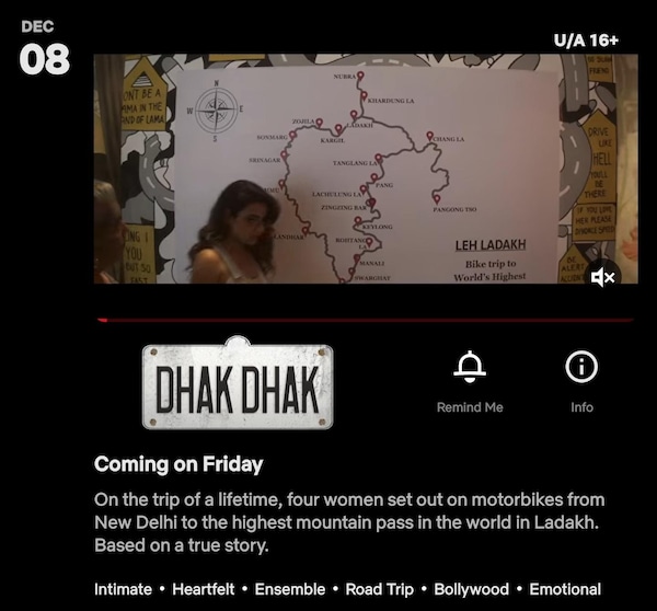 Dhak Dhak on Netflix