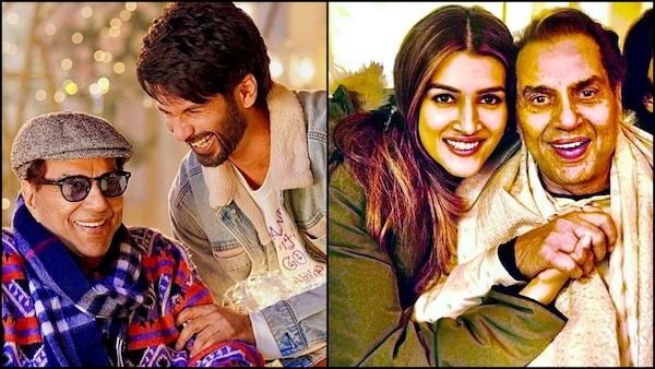 Dharmendra drops joyful photos with Shahid Kapoor and Kriti Sanon from their untitled film