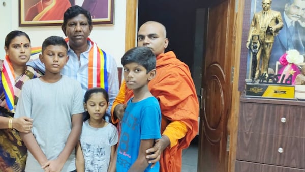 Master actor Sai Dheena embraces Buddhism with family, picture goes viral