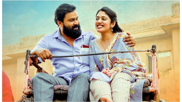 Dileep and Veena Nandakumar in a still of Voice of Sathyanathan