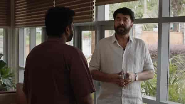 Mammootty (right) in a still from Dominic and the Ladies' Purse