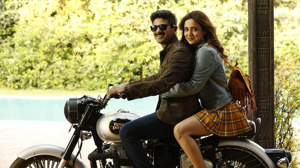 Dulquer and Neha Sharma as Rudra and Akshara in a still from Solo