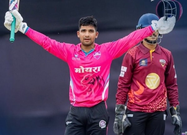 Akshat Raghuwanshi after his ton in the MPT20 League. Image | Instagram