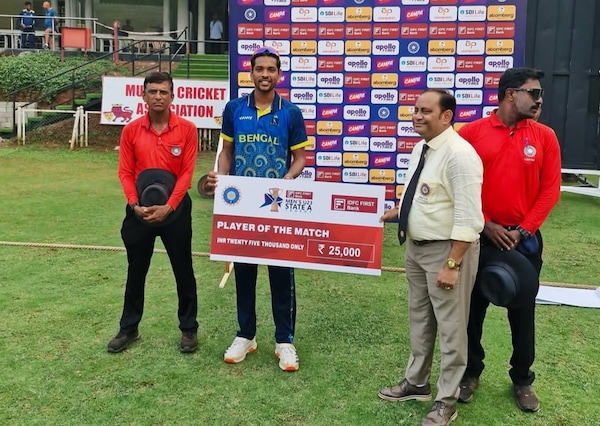 Ravi Kumar after winning POTM award in a Men's U23 State A tournament. Image | Instagram