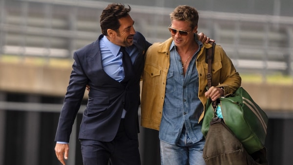 Javier Bardem and Brad Pitt in F1