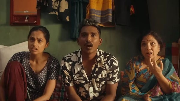 Sindhu Sreenivasa Murthy, Abhay and Rekha Kudligi in a still from Family Drama