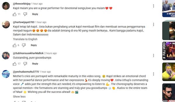 Fans react to Maa song Kali Shakti