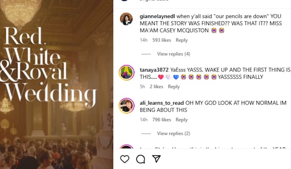 Fans react to Red, Whote & Royal Wedding announcement