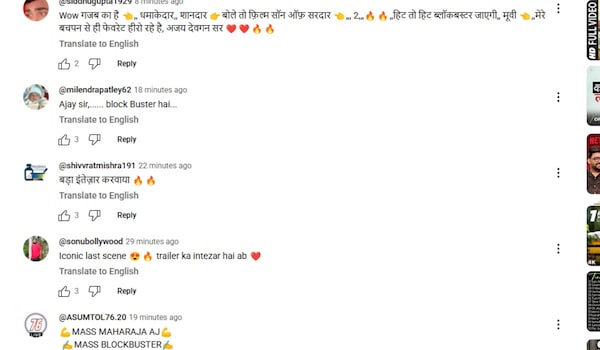 Fans react to Son of Sardaar 2 video