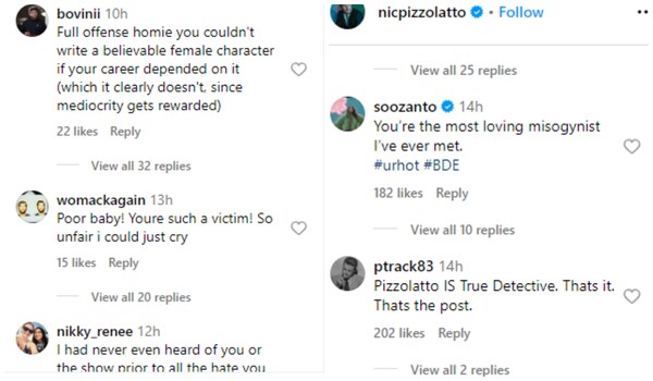 Fans react to Nic Pizzolatto's comments