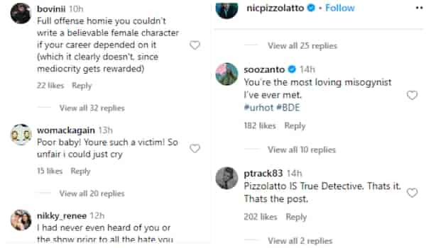 Fans react to Nic Pizzolatto's comments