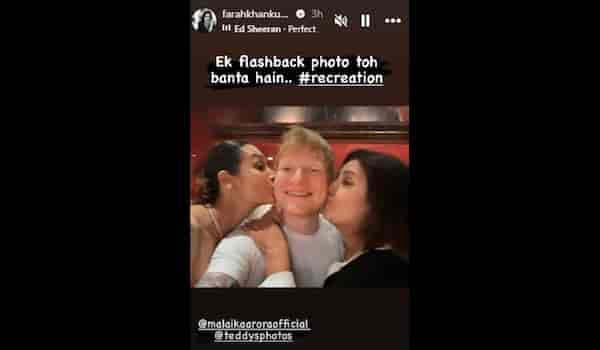 Farah Khan and Malaika Arora kiss Ed Sheeran