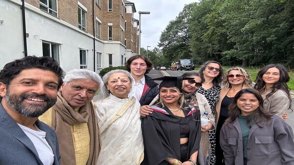 Farhan Akhtar attends daughter Shakya's graduation ceremony with wife Shibani Dandekar and ex-wife Adhuna Bhabani