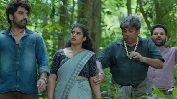 Aniissh, Archana Kottige, Rangayana Raghu and Gurunandan in Forest