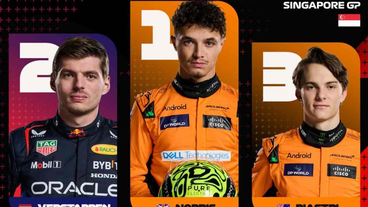 F1 Singapore Grand Prix: Lando Norris and Oscar Piastri give McLaren a 1-3 result; extends lead over Red Bull Racing