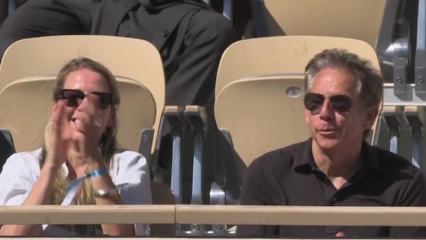 Hollywood star Ben Stiller enjoying the Alcaraz vs Sinner semi-final at the French Open