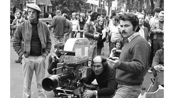 From left: Friedkin with cinematographer Owen Roizman and The Exorcist novelist and writer-producer William Peter Blatty on the sets of the film