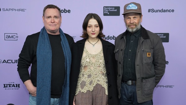 From left to right - Danny McCarthy, Lily Collias, and James Le Gros attend the Good One premiere. Photo by Suzanne Cordeiro/Shutterstock for Sundance Film Festival