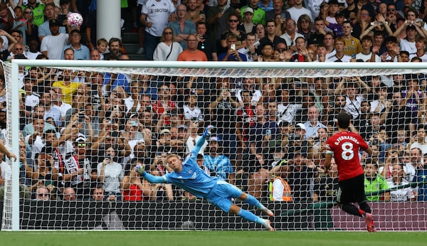 Bruno missed a penalty against Fulham. Image | Premier League on X
