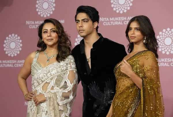 Gauri Khan, Aryan Khan, and Suhana Khan (Courtesy: Nita Mukesh Ambani Cultural Centre/Instagram)