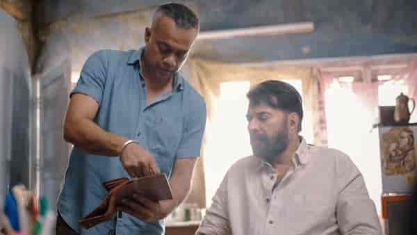 Gautham Vasudev Menon and Mammootty during the shoot of Dominic and the Ladies' Purse