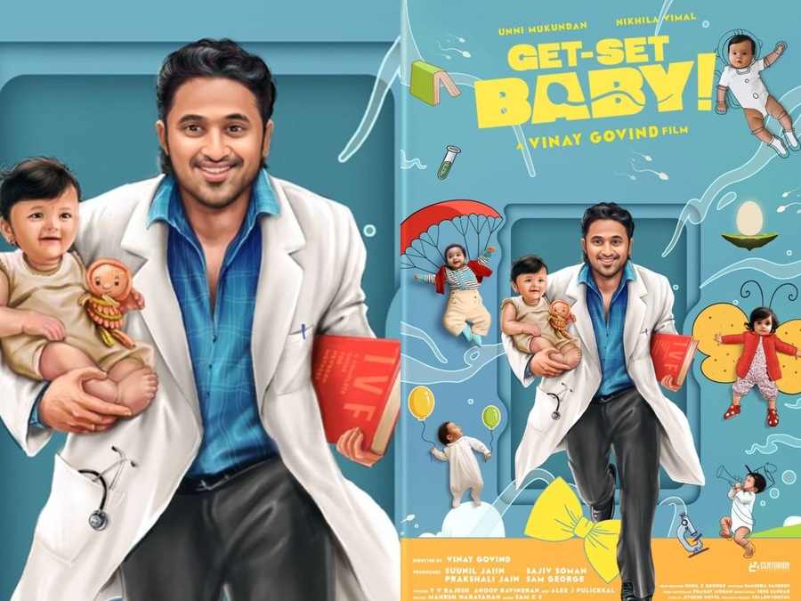 Get-set Baby motion poster: Unni Mukundan to play an IVF specialist in Vinay Govind's next