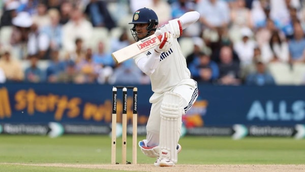 Gill during his century stand with Pant. Photo via BCCI