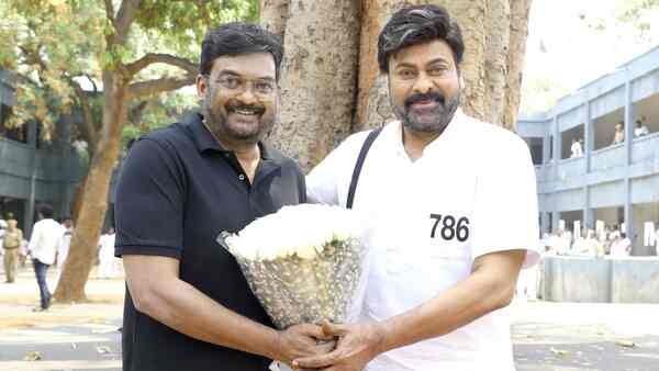 Godfather: Liger director Puri Jagannadh joins Chiranjeevi on the sets of the film, to play a special role