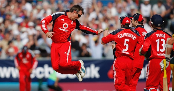 Swann celebrating a wicket against England. Image | The Hundred