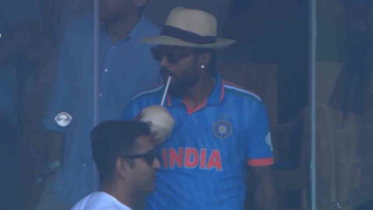 IND vs NZ: Hardik Pandya sports cowboy hat, enjoys coconut water at Wankhede