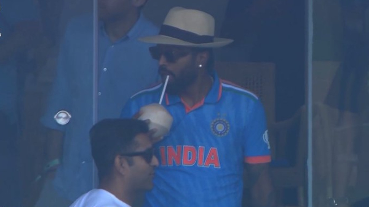 IND vs NZ: Hardik Pandya sports cowboy hat, enjoys coconut water at Wankhede